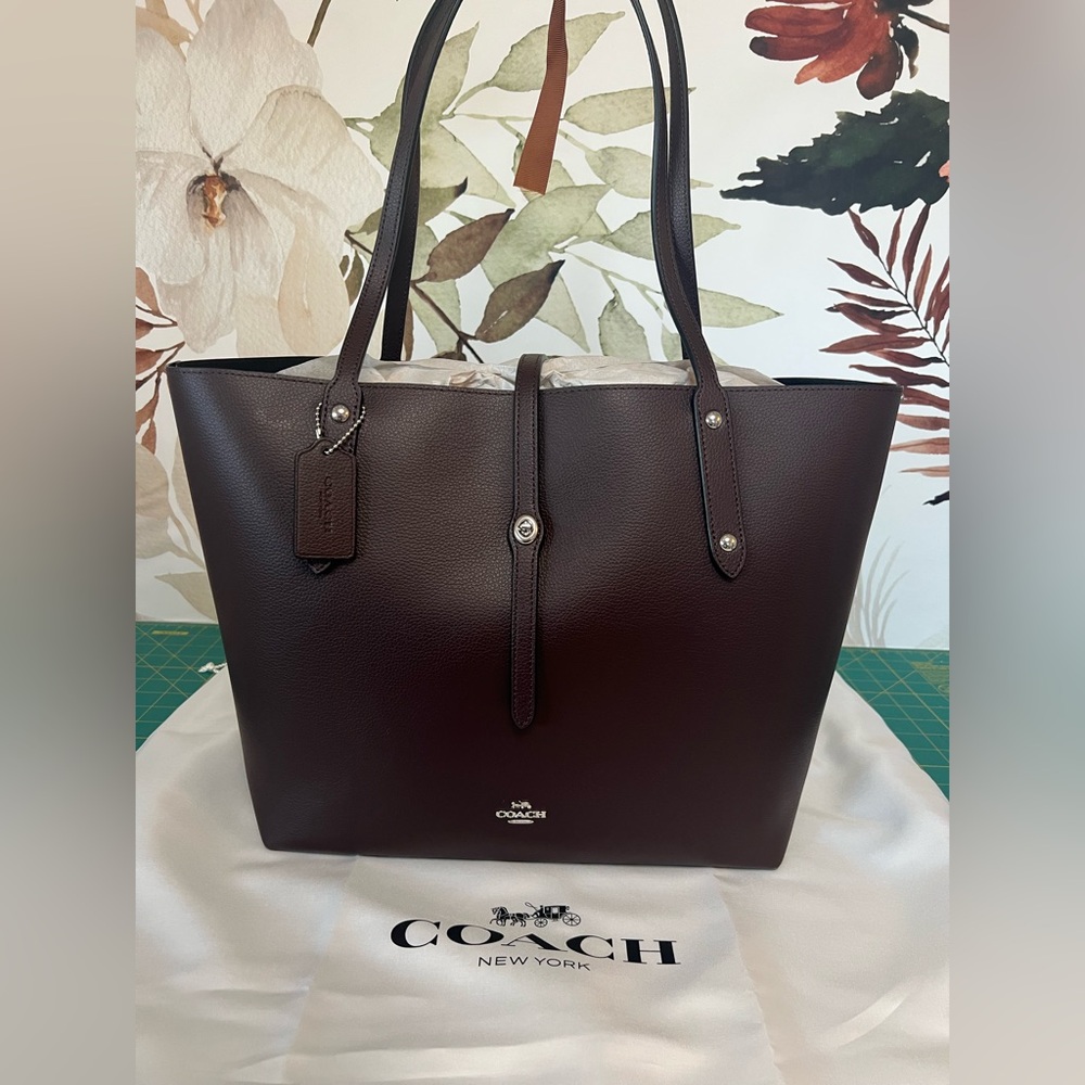 COACH Market Tote Oxblood NWT